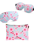 Contoured & Satin Sleep Mask Double Pack & Accessories Bag Set - Various Prints