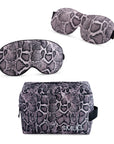 Contoured & Satin Sleep Mask Double Pack & Wash Bag Set- Various Prints