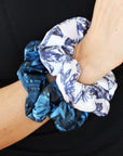 Cloud Satin Hair Scrunchie Set (set of 3) - Elephant Noir