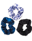 Cloud Satin Hair Scrunchie Set (set of 3) - Elephant Noir