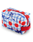 Toiletry Bag - Blue Cherries Print