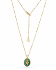 Medusa Gemstone and Snake Motif Pendant: Amazonite