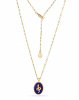 Medusa Gemstone and Snake Motif Pendant: Lapis