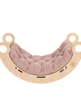Snug Rocker for Children in Natural Wood with Pink Pillow