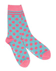 Blue and Pink Polka Dot Bamboo Socks