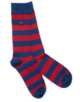 Burgundy Striped Bamboo Socks