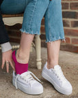 Cerise "No-Show" Bamboo Socks
