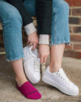 Cerise "No-Show" Bamboo Socks