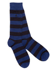 Charcoal Striped Bamboo Socks (Comfort Cuff)