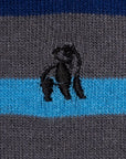 Grey Small Striped Bamboo Socks (Comfort Cuff)
