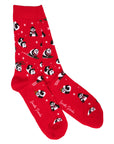 Red Skiing Panda Bamboo Socks