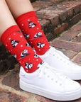 Red Skiing Panda Bamboo Socks