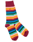 Multi Fine Striped Bamboo Socks (Comfort Cuff)