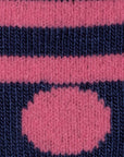 Navy and Pink Polka Dot Bamboo Socks