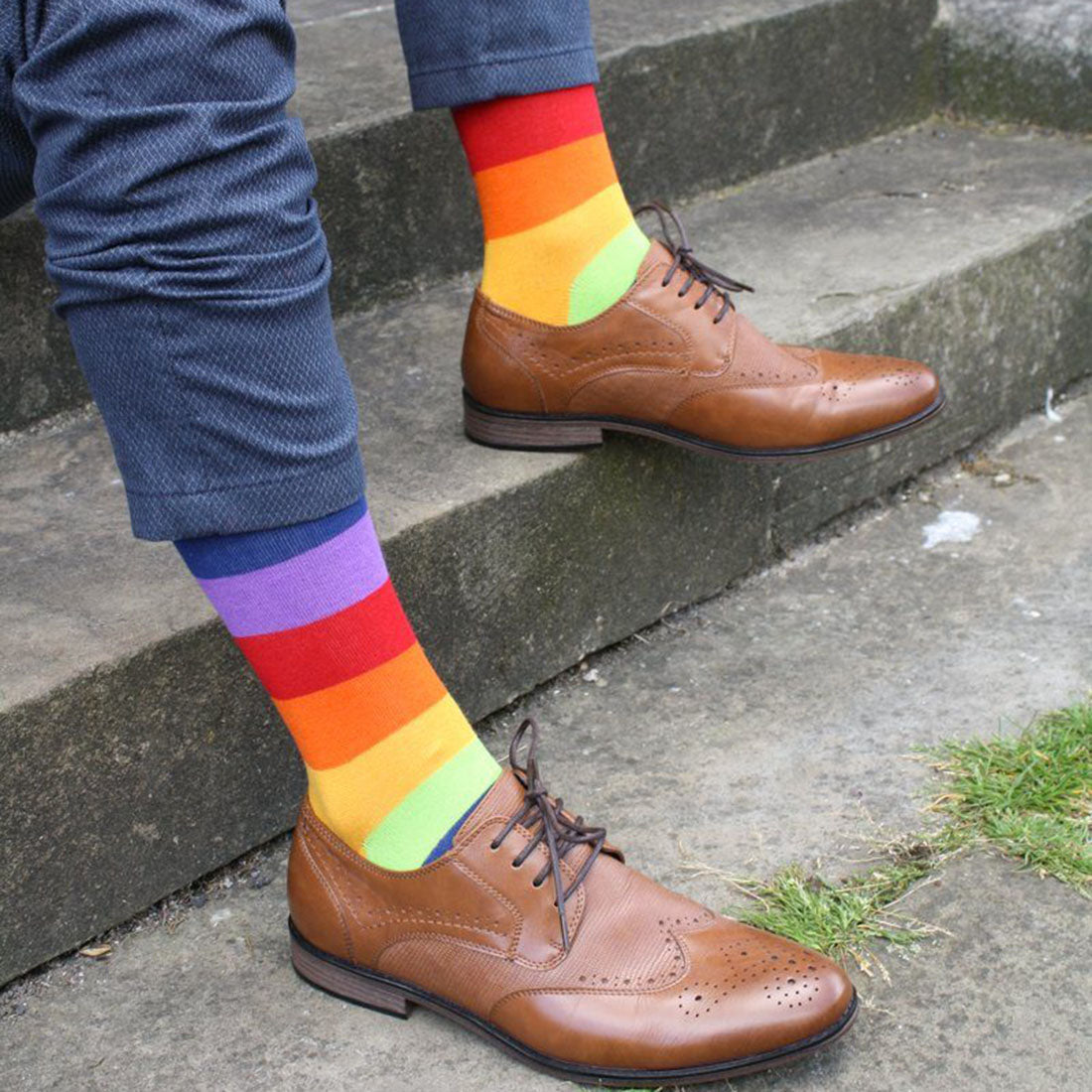 Rainbow Stripe Matching Bamboo Socks (Adult &amp; Child)