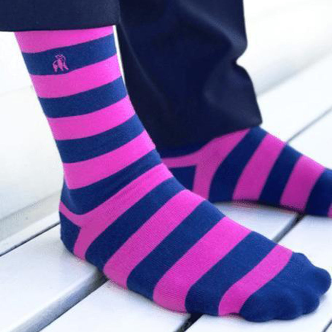 Pink Stripe Matching Bamboo Socks (Adult &amp; Child)