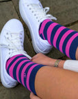 Rich Pink Striped Bamboo Socks