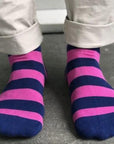 Rich Pink Striped Bamboo Socks