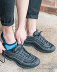 Sky Blue Striped "No-Show" Bamboo Socks