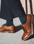 Spotted Orange Bamboo Socks (Comfort Cuff)