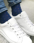 Spotted Orange Bamboo Socks (Comfort Cuff)