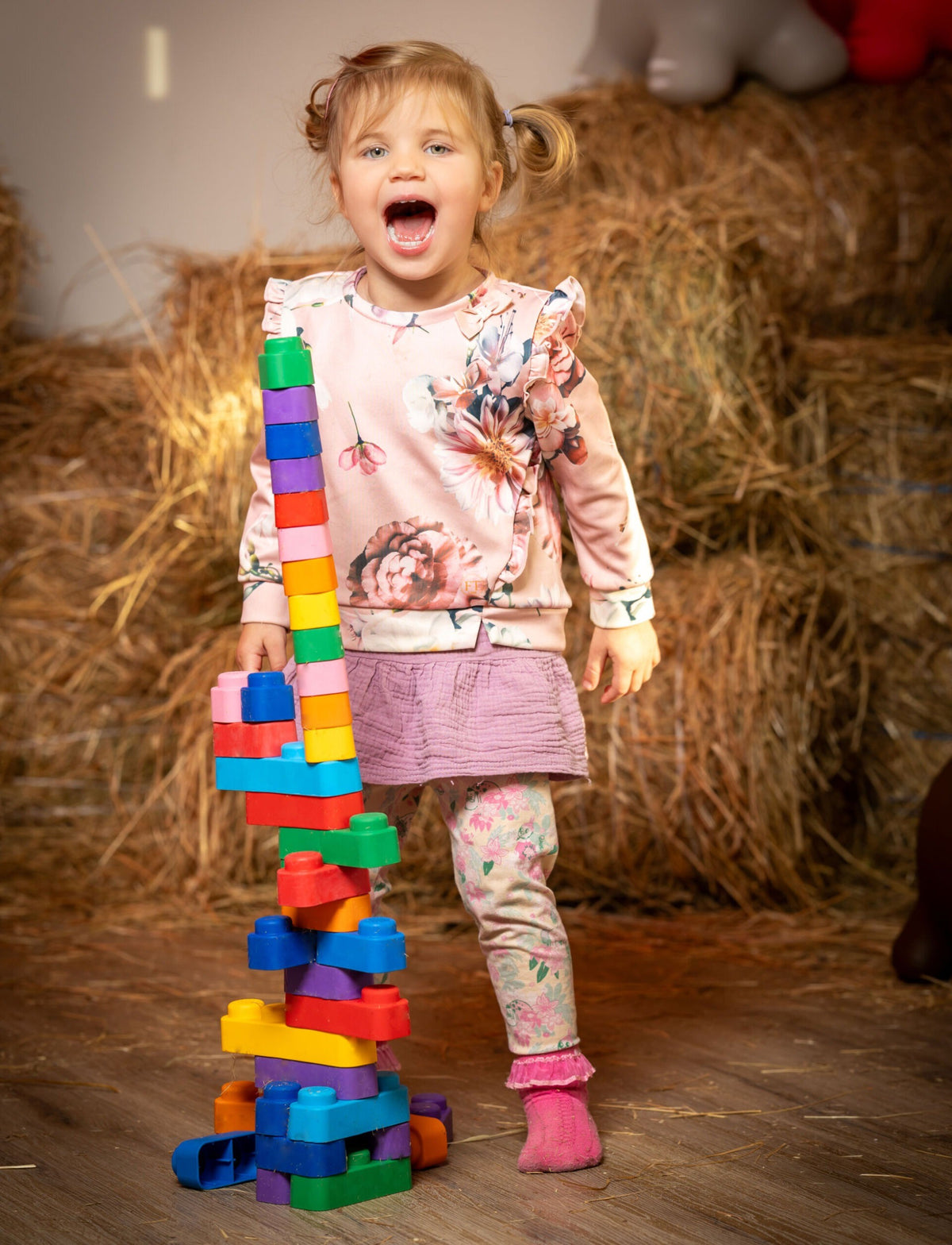 Soft Blocks Set With Wheels - 14 pcs
