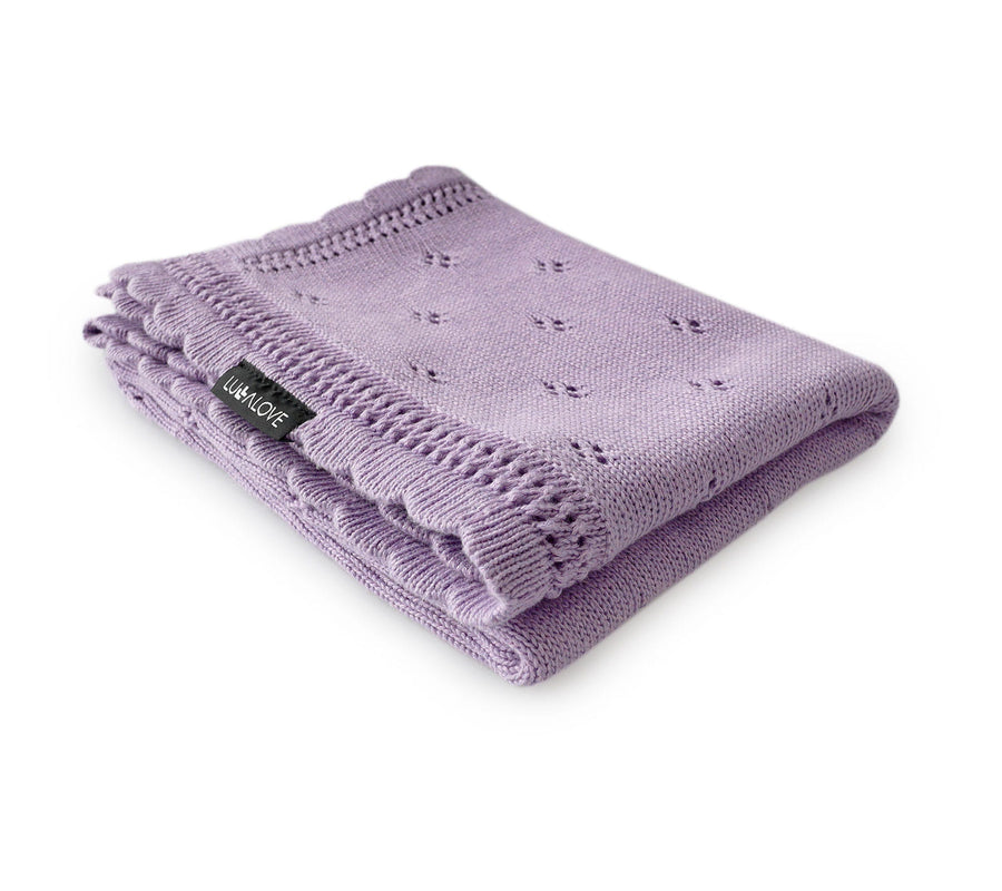 Soft cellular bamboo baby blanket - Lavender - Daisy