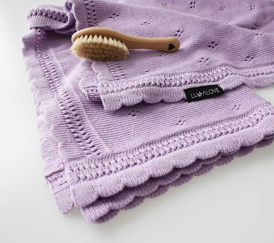 Soft cellular bamboo baby blanket - Lavender - Daisy