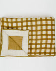 Soft Cotton Mustard Grid Quilt