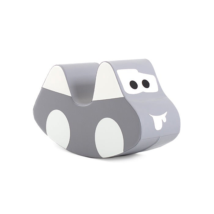 Soft Plush Grey Kids Ride On Car Toy
