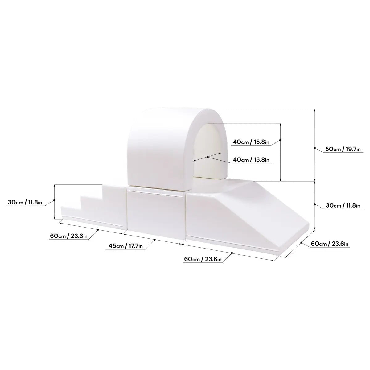 White Soft Play Tunnel for Imaginative Toddlers