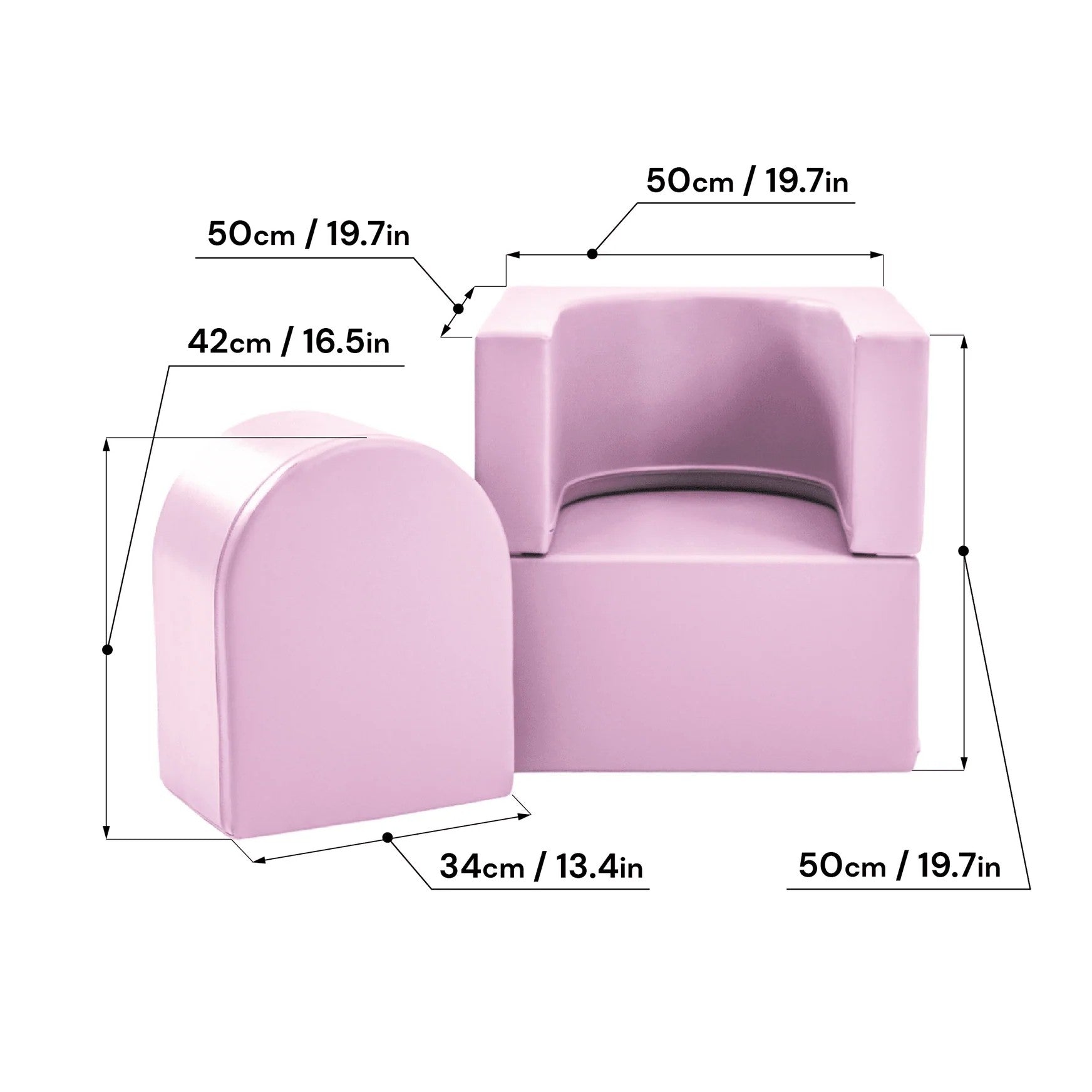 Soft Play Sofa Chair in Pink for Kids