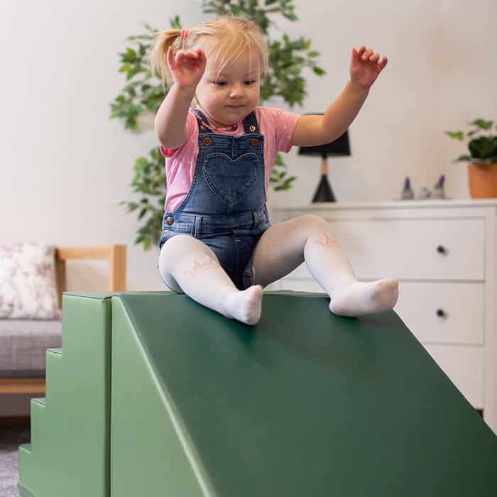 Soft Play Step and Slide Set in Vibrant Green