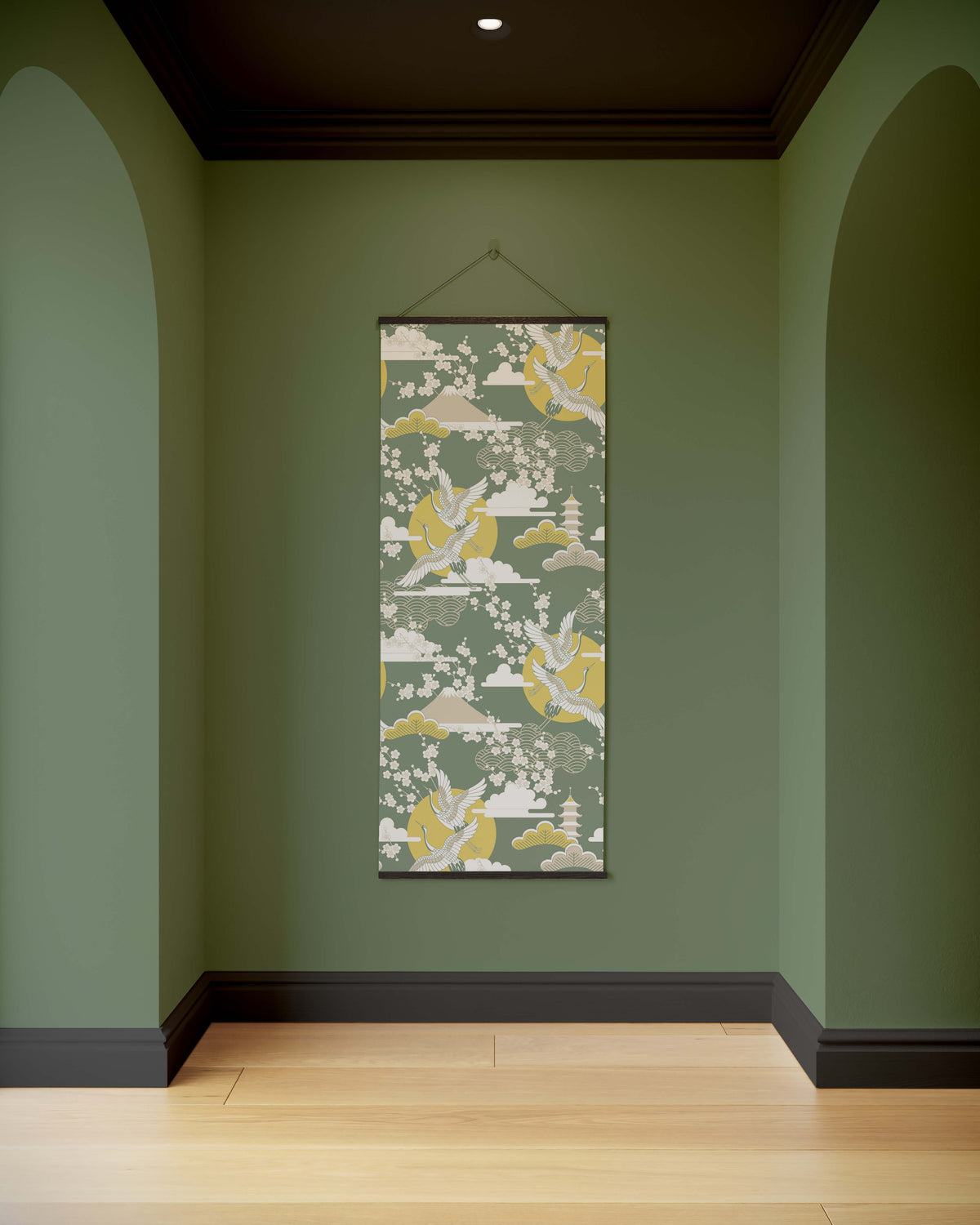 Crane and Cherry Blossom Tapestry