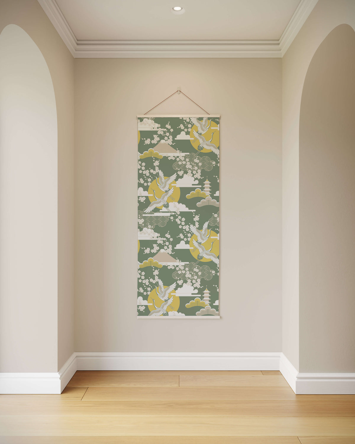 Crane and Cherry Blossom Tapestry