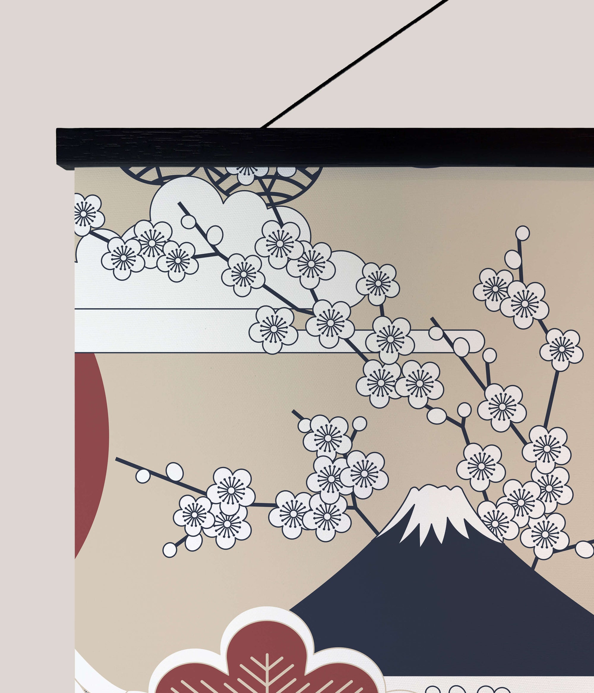 Crane and Cherry Blossom Tapestry