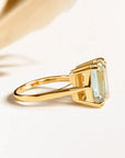 Gold or Silver Green Quartz Ring - Luna