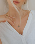 Large Gold Green Quartz Necklace - Giselle