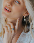 Gold or Silver Ocean Blue Topaz Ring - Bali