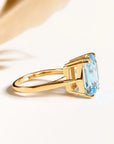 Gold or Silver Ocean Blue Topaz Ring - Bali