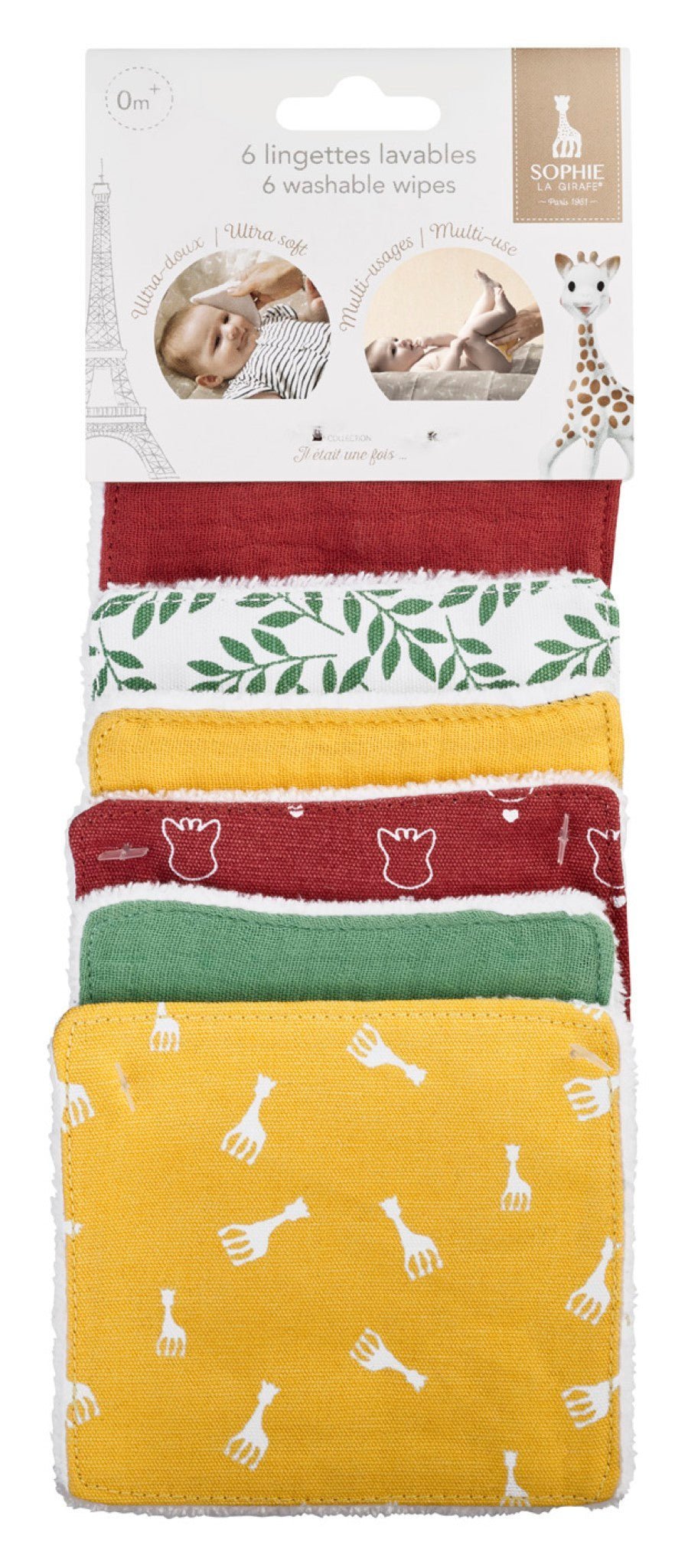 Organic Cotton Baby Wipes Set of 6 Washable Reusable
