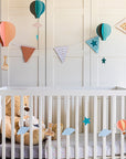 Nursery and Party Decoration Kit with Hot Air Balloons and Bunting