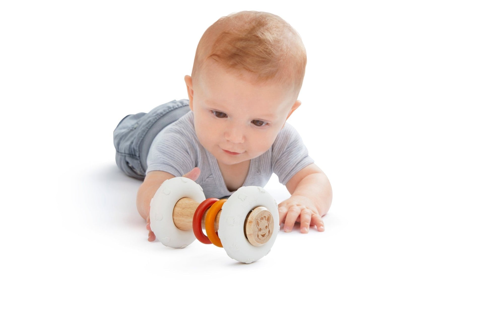 Natural Rubber and Wood Rattle Totem Sensory Toy