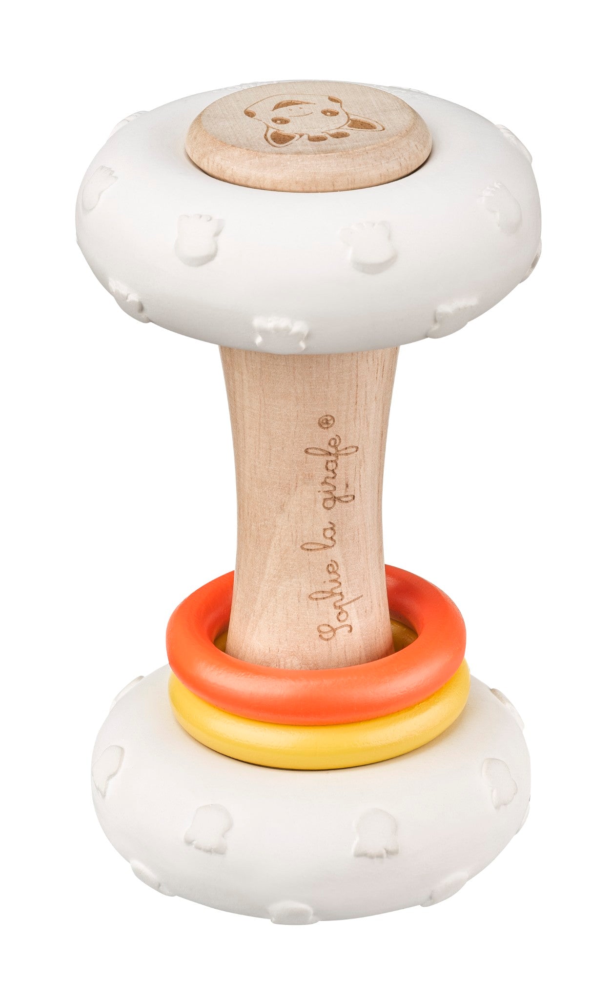 Natural Rubber and Wood Rattle Totem Sensory Toy