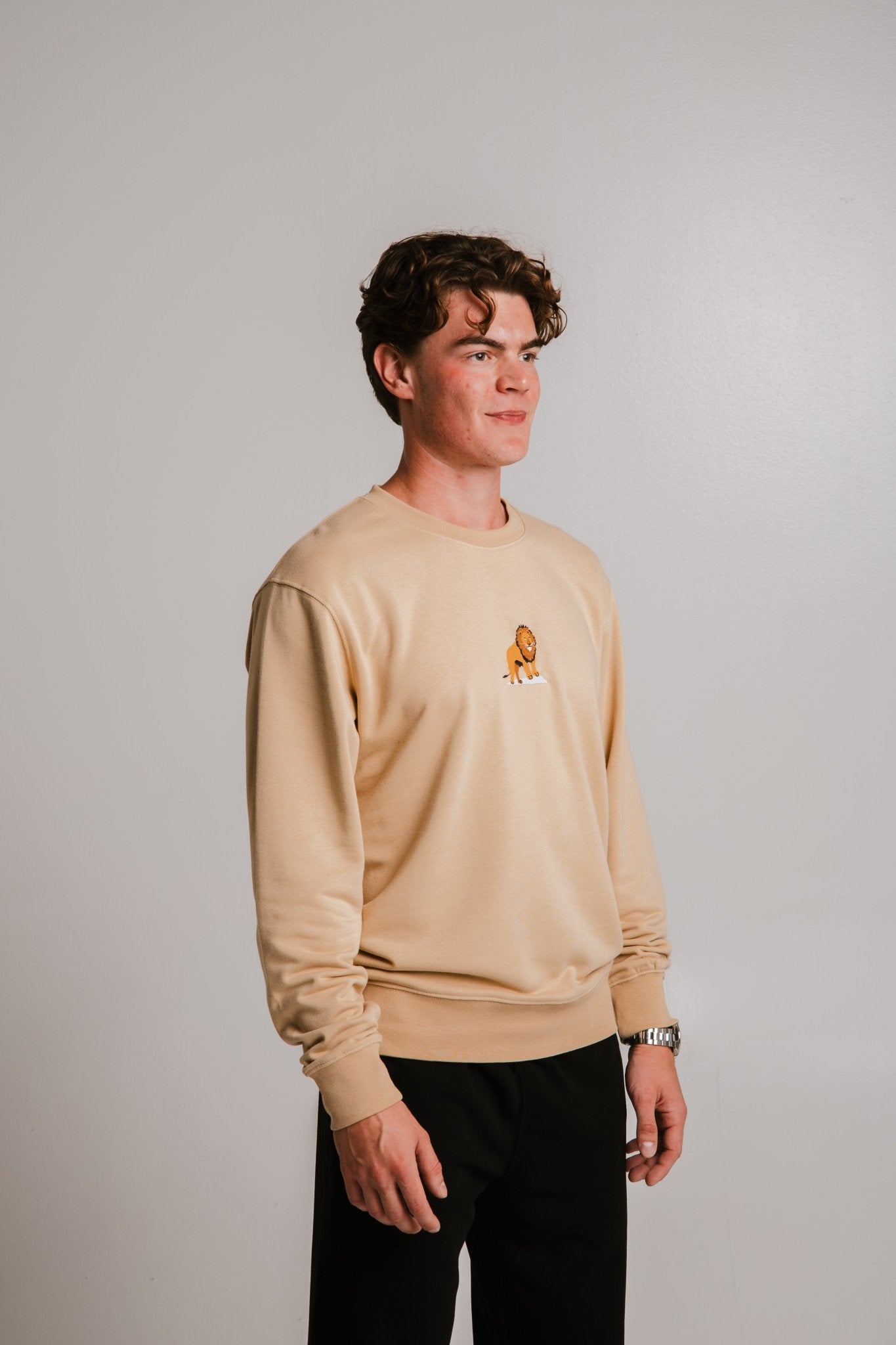 Unisex Light Brown Lion Fleece Sweatshirt