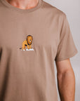 Unisex Lion T Shirt in Milky Brown