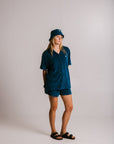 Unisex Embroidered Terry Shirt – Relaxed Fit Cotton Blend by Sossu at www.brixbailey.com