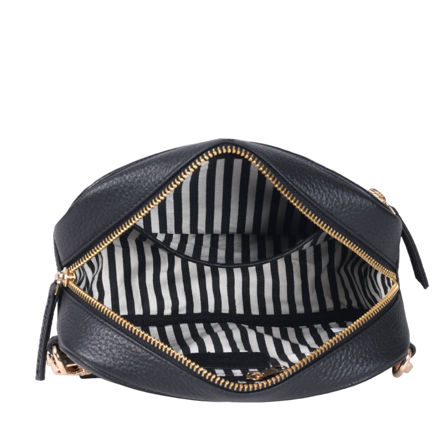 Black Convertible Leather Cross Body Camera Bag Brix and Bailey Ethical Handbag Brand