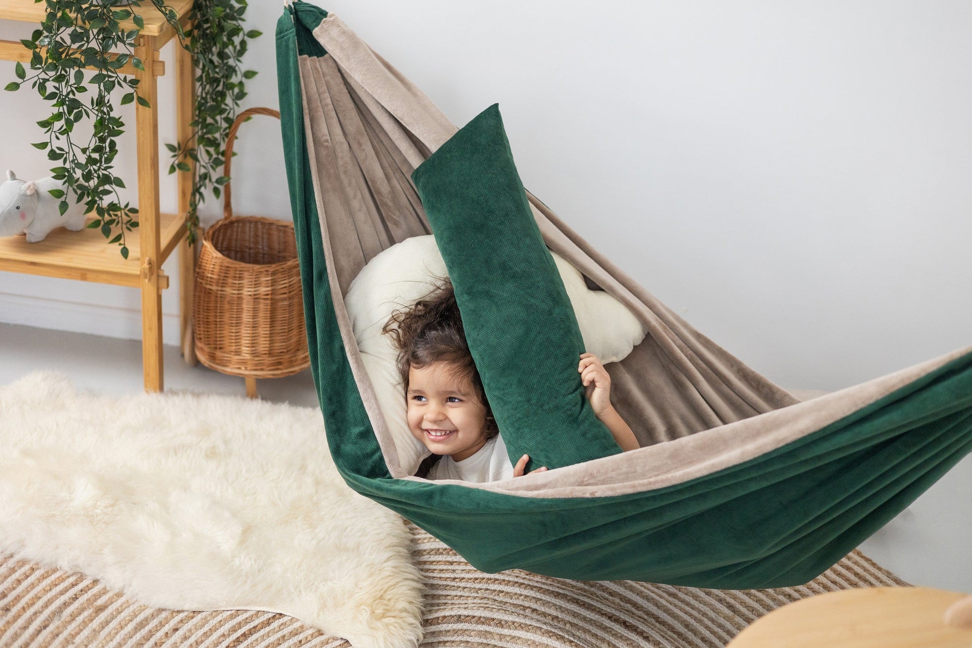 Forest Snuggle Hammock: Cozy &amp; Safe Child-Friendly Hideaway - Handmade in Poland, Perfect for Home &amp; Garden by Sówka at www.brixbailey.com