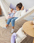 Moonlight Dream Hammock: Experience Magical Comfort with Soft Lilac Design - Handmade & Safe for All Ages by Sówka at www.brixbailey.com